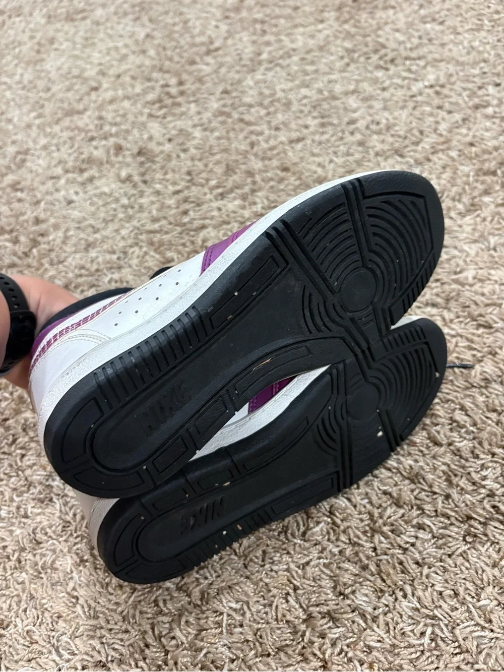 Women's Nike Force Sky High tops sneakers wedges Purple 8.5